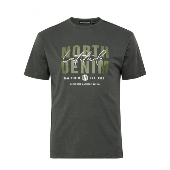 North Latitude Denim Printed Logo T-Shirt Dark Dust Green - Camisetas - Camisetas - 2XL-14XL