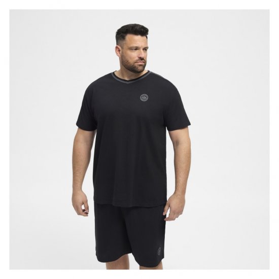 North Latitude Pyjama T-Shirt V-Neck Short Sleeve Black - Pijamas/ropa de estar en casa - Pijamas/ropa de estar en casa 2XL-10XL