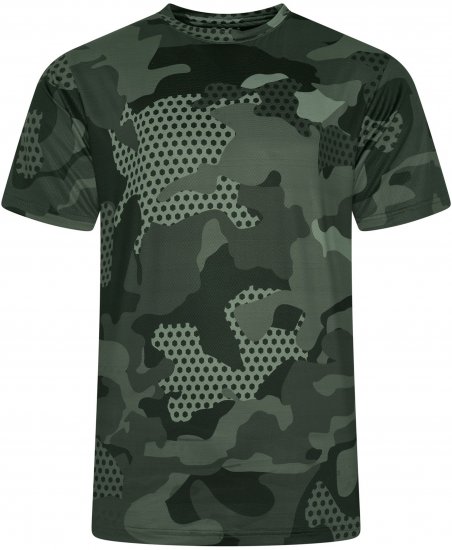 Kam Jeans AP016 Camo Technical T-Shirt Charcoal - Camisetas con estampado - Camisetas con estampado - 2XL-8XL