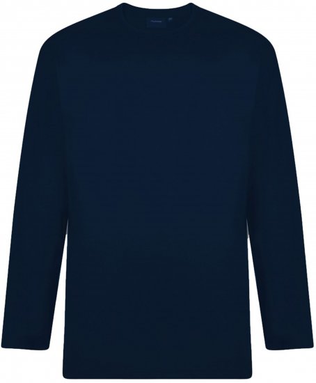Espionage T015LS Plain Long Sleeve T-Shirt Navy - Camisetas de manga larga - Camisetas de manga larga - 2XL-14XL