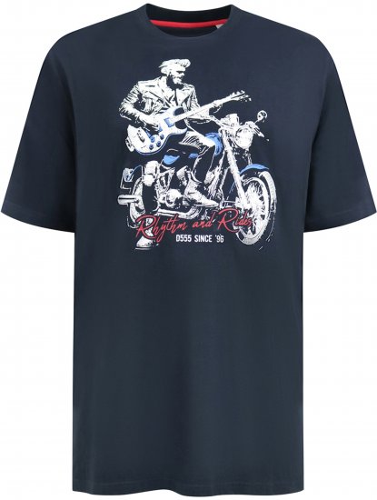 D555 Derby T-Shirt Rhythm and Rides Navy - Camisetas - Camisetas - 2XL-14XL