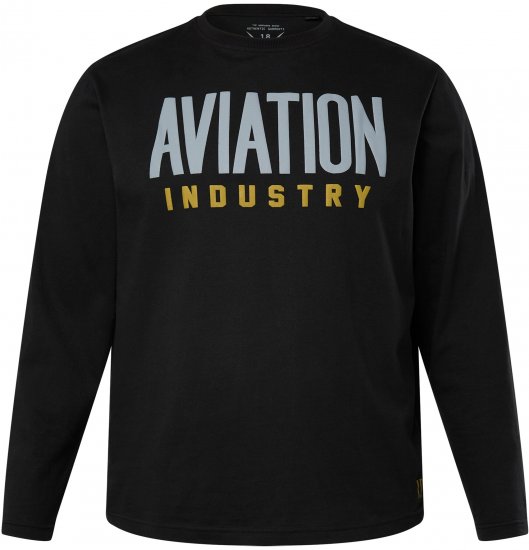 JP1880 T-Shirt Long Sleeve Aviation Black TALL - ROPA DE HOMBRE MT-6XLT - Tamaños de talle alto