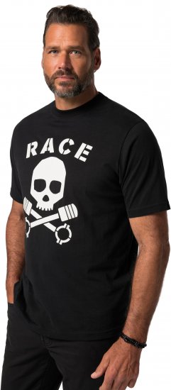 JP1880 T-Shirt Short Sleeve Skull Race Black - Camisetas - Camisetas - 2XL-14XL