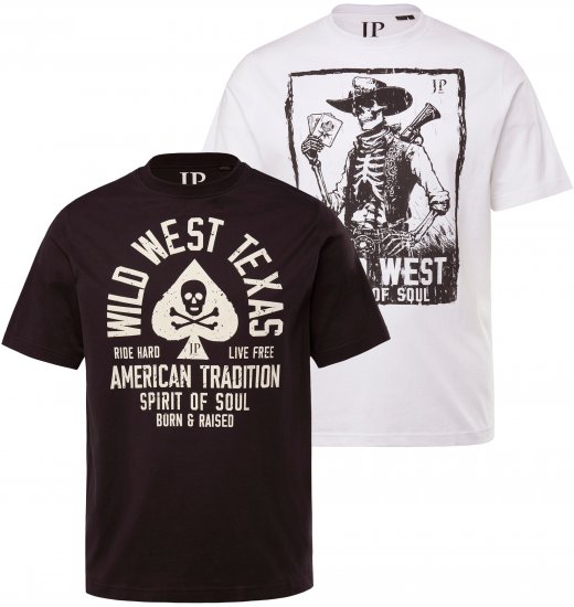JP1880 T-Shirt 2-Pack Wild West Black And White - Camisetas - Camisetas - 2XL-14XL