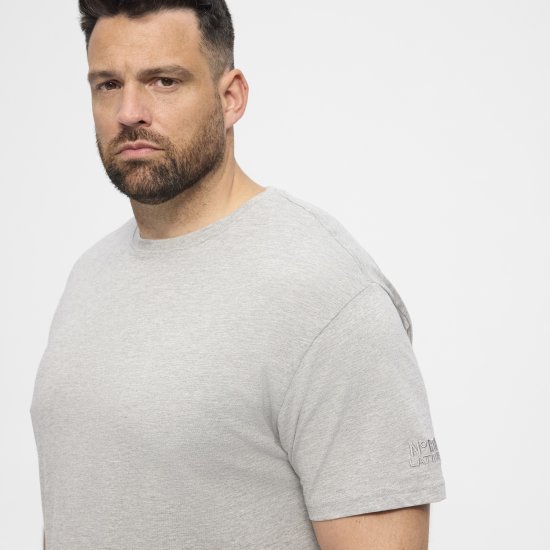 North Latitude T-Shirt O-Neck Grey Melange TALL - TALL camisas - Camisetas para hombres altos