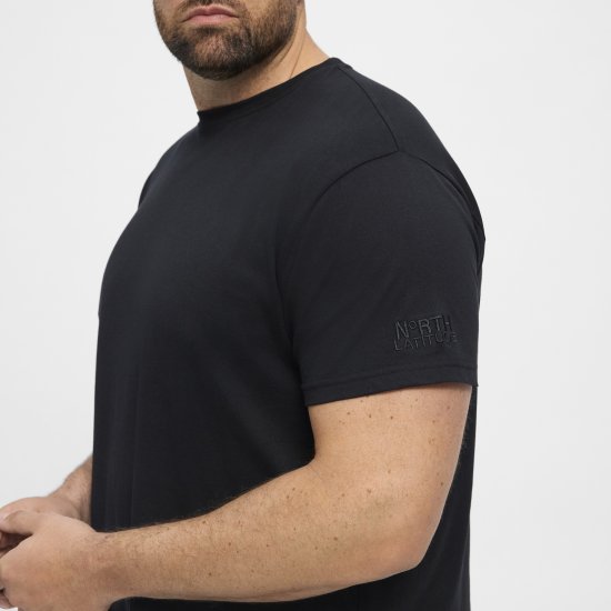 North Latitude T-Shirt O-Neck Black TALL - TALL camisas - Camisetas para hombres altos