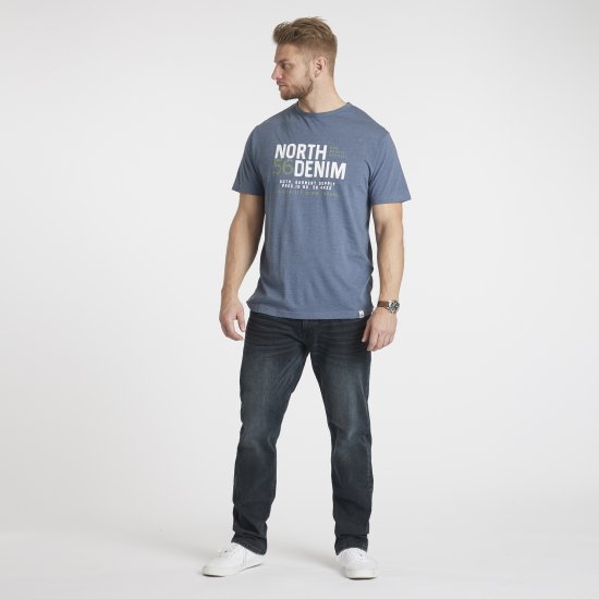 North Latitude Denim Printed T-Shirt Blue Melange TALL - TALL camisas - Camisetas para hombres altos