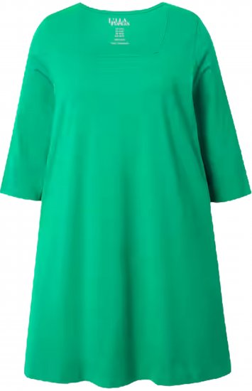 Ulla Popken Square Neckline Knit Swing A-line Pocket Tunic Moss Green - Camisetas estampadas para mujer - 