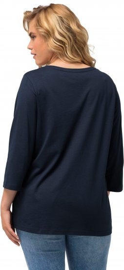 Ulla Popken City Name Graphic Tee Navy - Camisetas estampadas para mujer - 