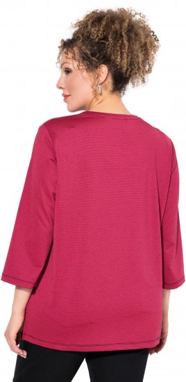 Ulla Popken Decorative Seam Short Sleeve Tee Red - Camisetas - 