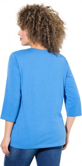 Ulla Popken Country Lettered 3/4 Sleeve Tee Teal Blue - Camisetas estampadas para mujer - 