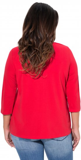 Ulla Popken Floral Graphic V-Neck Tee Lychee - Camisetas estampadas para mujer - 