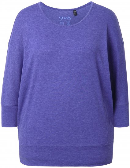 Ulla Popken Quick Drying Batwing Sleeve Tee Blueberry - Camisetas estampadas para mujer - 