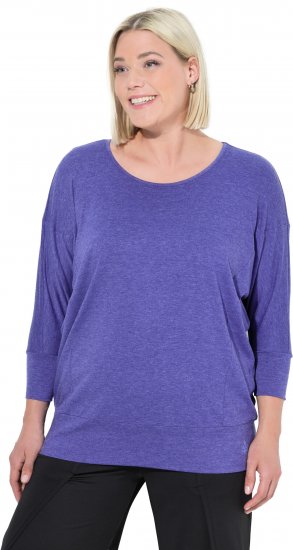 Ulla Popken Quick Drying Batwing Sleeve Tee Blueberry - Camisetas estampadas para mujer - 