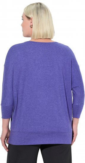 Ulla Popken Quick Drying Batwing Sleeve Tee Blueberry - Camisetas estampadas para mujer - 