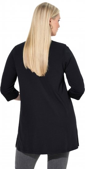 Ulla Popken Ho Ho Ho 3/4 Sleeve Graphic Tunic Tee Black - Camisetas - 