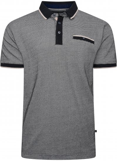 Kam Jeans 5525 Raised Dobby Fabric Polo with Tipping Black - Polos - Polos 2XL-8XL