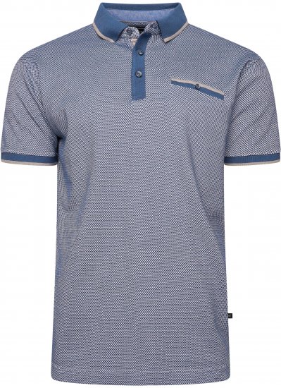 Kam Jeans 5525 Raised Dobby Fabric Polo with Tipping Indigo - Polos - Polos 2XL-8XL