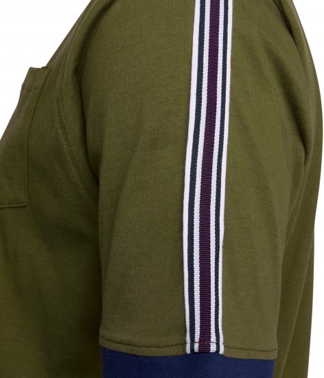 Kam Jeans 5781 Ringer Tee with Shoulder Tape Dark Olive - Camisetas - Camisetas - 2XL-14XL