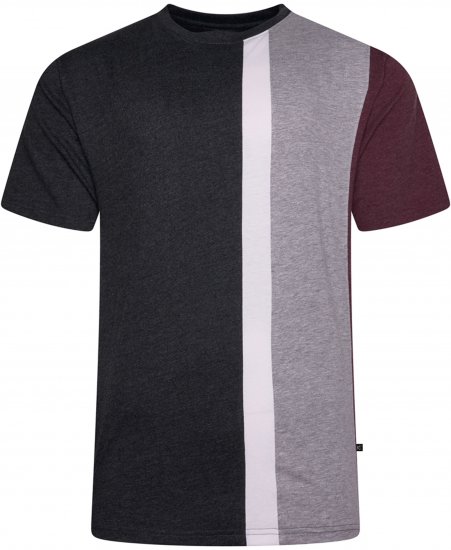 Kam Jeans 5782 Cut and Saw Vertical Stripe Tee Charcoal - Camisetas - Camisetas - 2XL-14XL