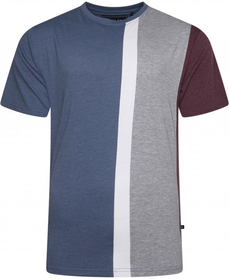 Kam Jeans 5782 Cut and Saw Vertical Stripe Tee Indigo - Camisetas - Camisetas - 2XL-14XL