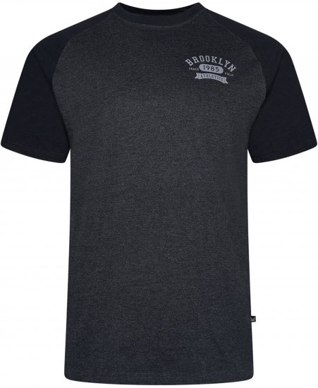 Kam Jeans 5783 Raglan Tee with Brooklyn Chest Print Black - Camisetas - Camisetas - 2XL-14XL