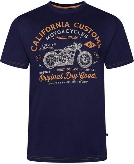 Kam Jeans 5787 California Customs Print Tee Navy - Camisetas - Camisetas - 2XL-14XL