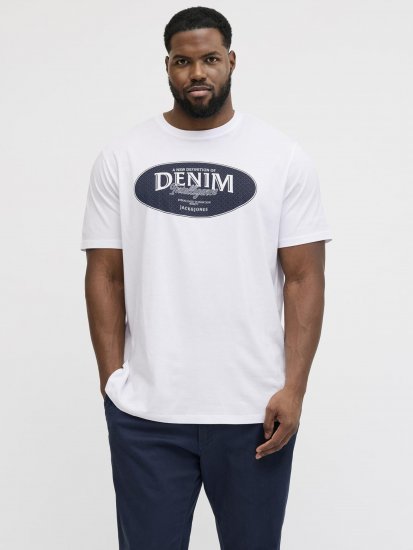 Jack & Jones Dover Denim O-Neck T-Shirt White - Camisetas - Camisetas - 2XL-14XL