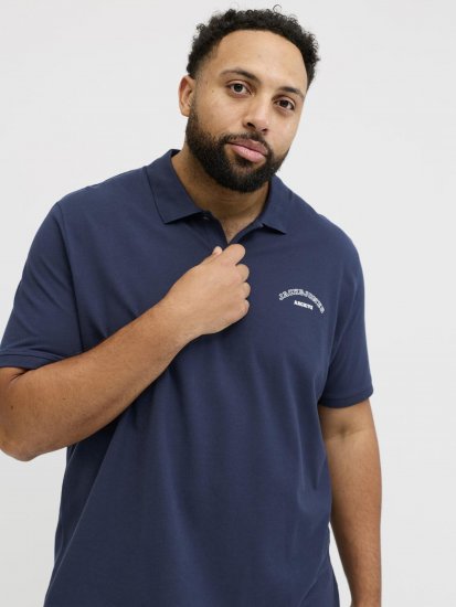Jack & Jones College Logo Short Sleeve Polo Shirt Blue - Polos - Polos 2XL-8XL