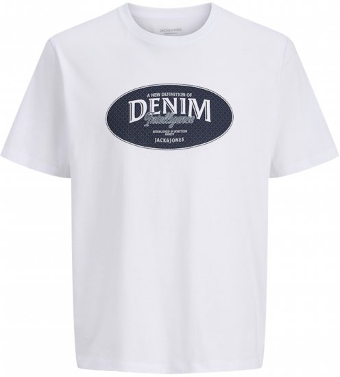 Jack & Jones Dover Denim O-Neck T-Shirt White - Camisetas - Camisetas - 2XL-14XL
