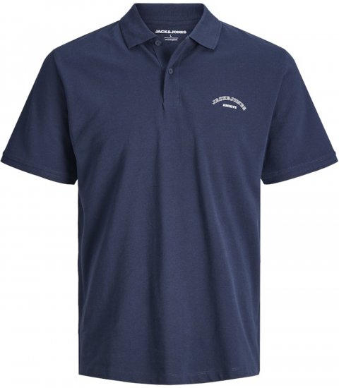 Jack & Jones College Logo Short Sleeve Polo Shirt Blue - Polos - Polos 2XL-8XL