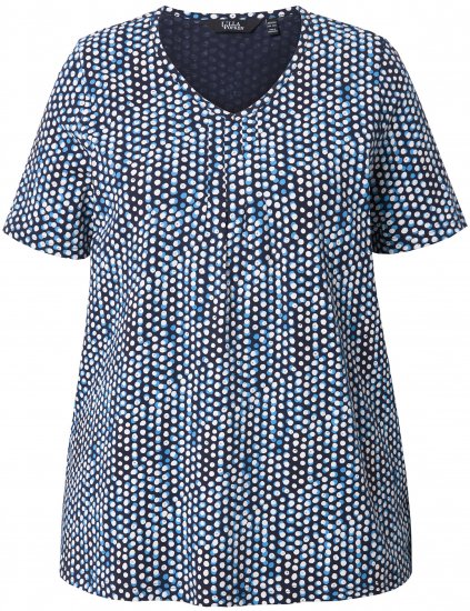Ulla Popken So Many Dots Tee Navy Blue - Camisetas estampadas para mujer - 