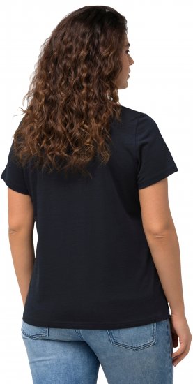 Ulla Popken BISOUS Short Sleeve Graphic Tee Navy Blue - Camisetas estampadas para mujer - 