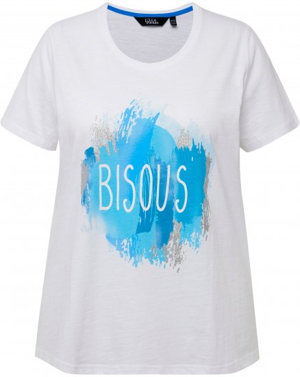 Ulla Popken BISOUS Short Sleeve Graphic Tee Snow White - Camisetas estampadas para mujer - 