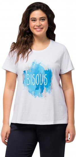 Ulla Popken BISOUS Short Sleeve Graphic Tee Snow White - Camisetas estampadas para mujer - 
