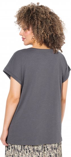 Ulla Popken LOVE Short Sleeve Graphic Tee Graphite Grey - Camisetas estampadas para mujer - 