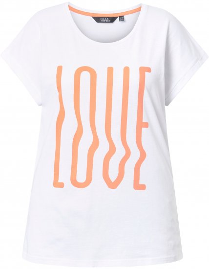 Ulla Popken LOVE Short Sleeve Graphic Tee Snow White - Camisetas estampadas para mujer - 