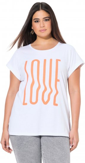 Ulla Popken LOVE Short Sleeve Graphic Tee Snow White - Camisetas estampadas para mujer - 