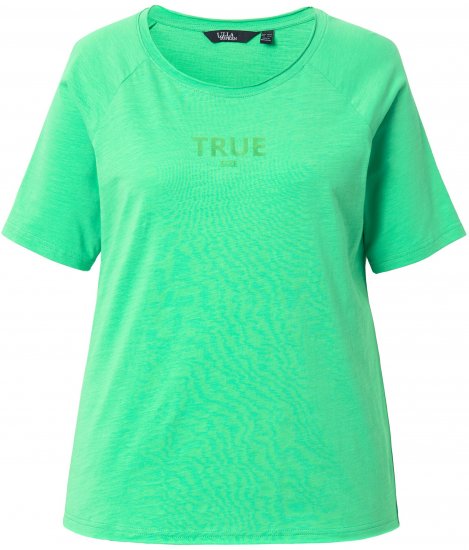 Ulla Popken TRUE Lettering Short Sleeve Tee Mint Green - Camisetas estampadas para mujer - 