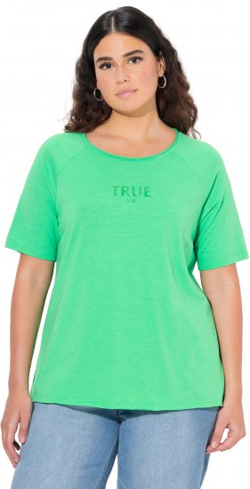 Ulla Popken TRUE Lettering Short Sleeve Tee Mint Green - Camisetas estampadas para mujer - 