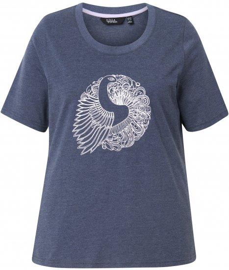 Ulla Popken Peacock Short Sleeve Graphic Tee - Camisetas estampadas para mujer - 