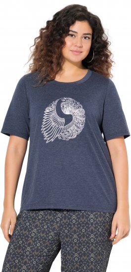 Ulla Popken Peacock Short Sleeve Graphic Tee - Camisetas estampadas para mujer - 