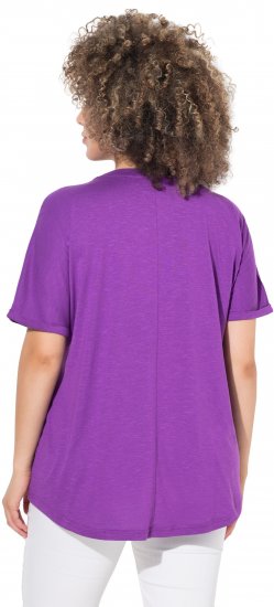 Ulla Popken Marine Print Short Sleeve Tee Purple - Camisetas estampadas para mujer - 
