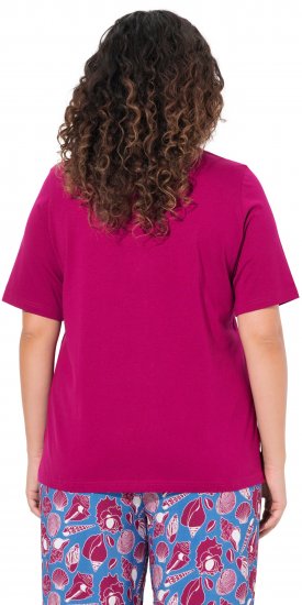 Ulla Popken Shell Picker Club Short Sleeve Graphic Tee Magnolia Red - Camisetas estampadas para mujer - 