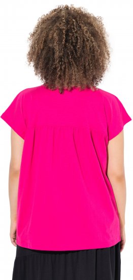 Ulla Popken Free Spirit Butterfly Cap Sleeve Graphic Tee Magenta Pink - Camisetas estampadas para mujer - 