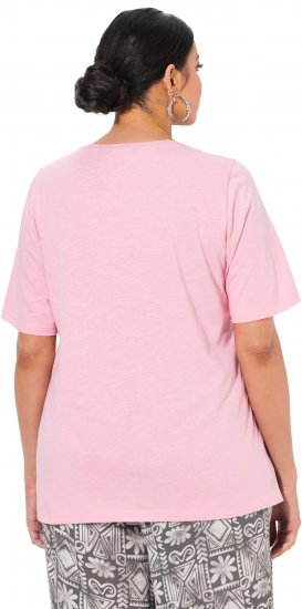 Ulla Popken Cactus Short Sleeve Graphic Tee Pink - Camisetas estampadas para mujer - 