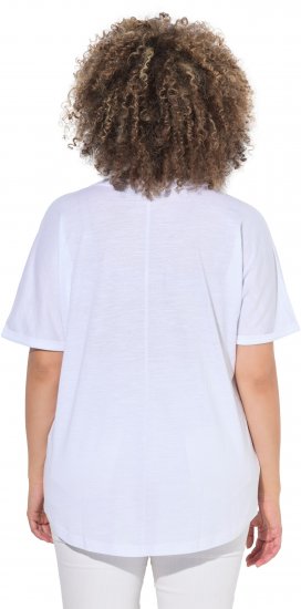 Ulla Popken Drinks And Sunset Graphic Tee Snow White - Camisetas estampadas para mujer - 