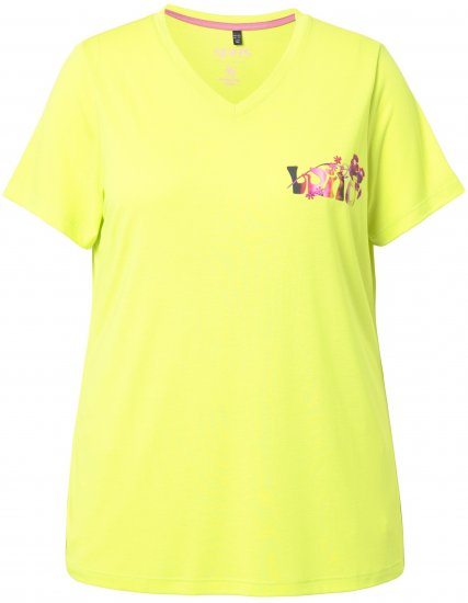 Ulla Popken Wild Antibacterial Short Sleeve Tee Lime - Camisetas - 