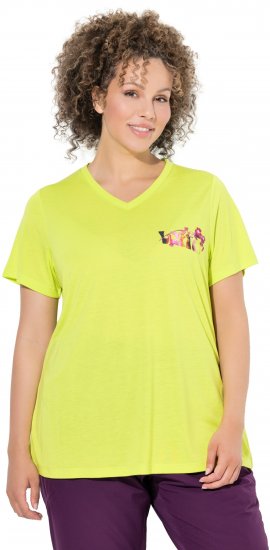 Ulla Popken Wild Antibacterial Short Sleeve Tee Lime - Camisetas - 
