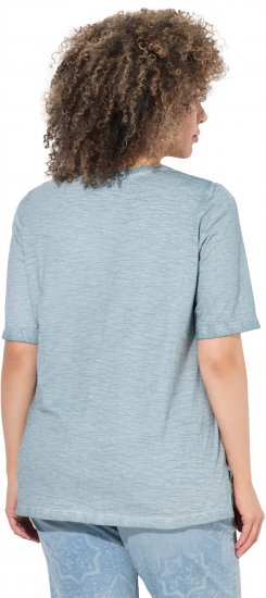 Ulla Popken Paisley Short Sleeve Graphic Tee Light Moss Green - Camisetas estampadas para mujer - 